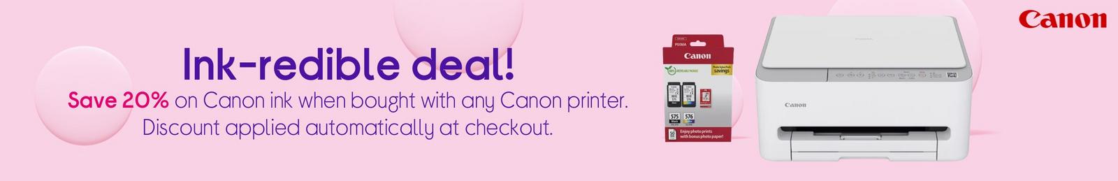 Image of Canon Printer and Ink with Logo