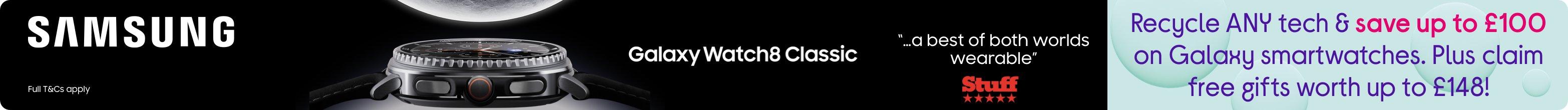 Recycle ANY tech & save up to £100 on Galaxy watches. Plus claim free gifts worth up to £148!