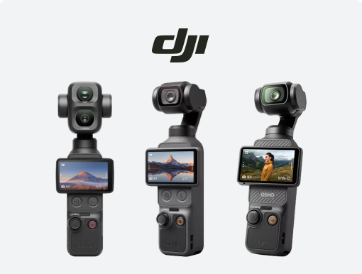 Imagery of DJI Pocket family with logo.