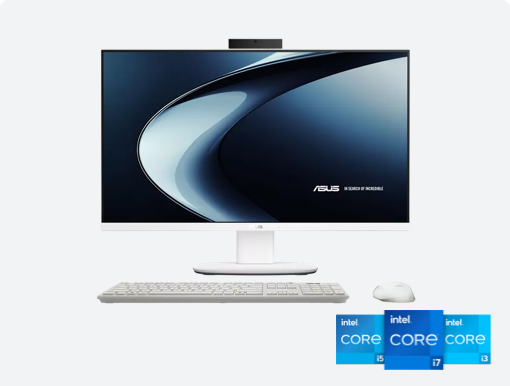 Imagery of Intel desktop plus Intel Core Family Badge.