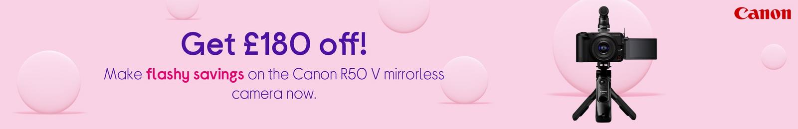 Canon R50 V mirrorless camera.