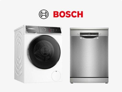 BOSCH Series 4 Full-size WiFi-enabled Dishwasher, BOSCH Spin Washing Machine with Logo