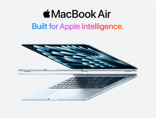 Imagery of MacBook Air Laptop. Plus MacBook Air logo