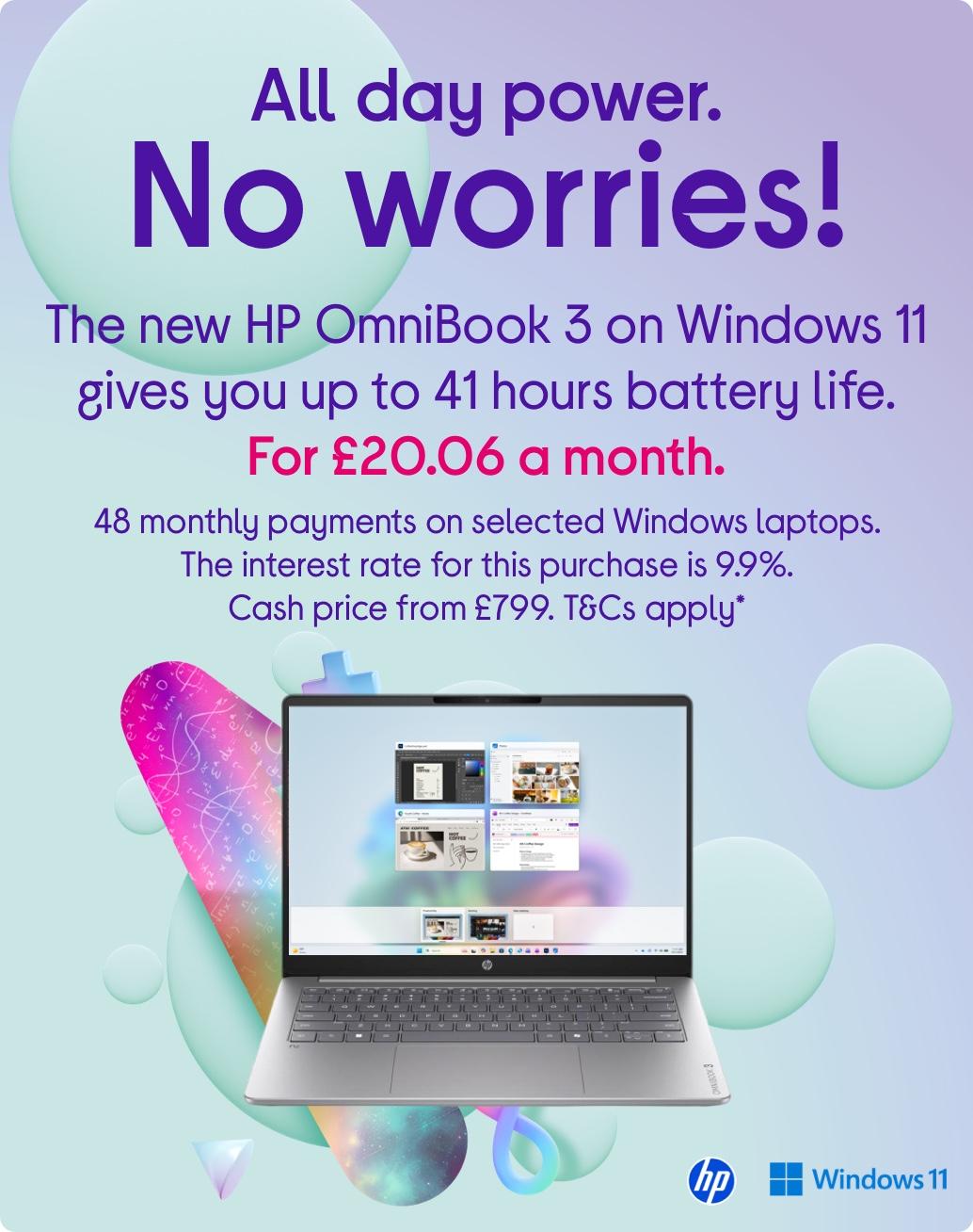 Image of HP Windows 11 laptop for students back to school education.