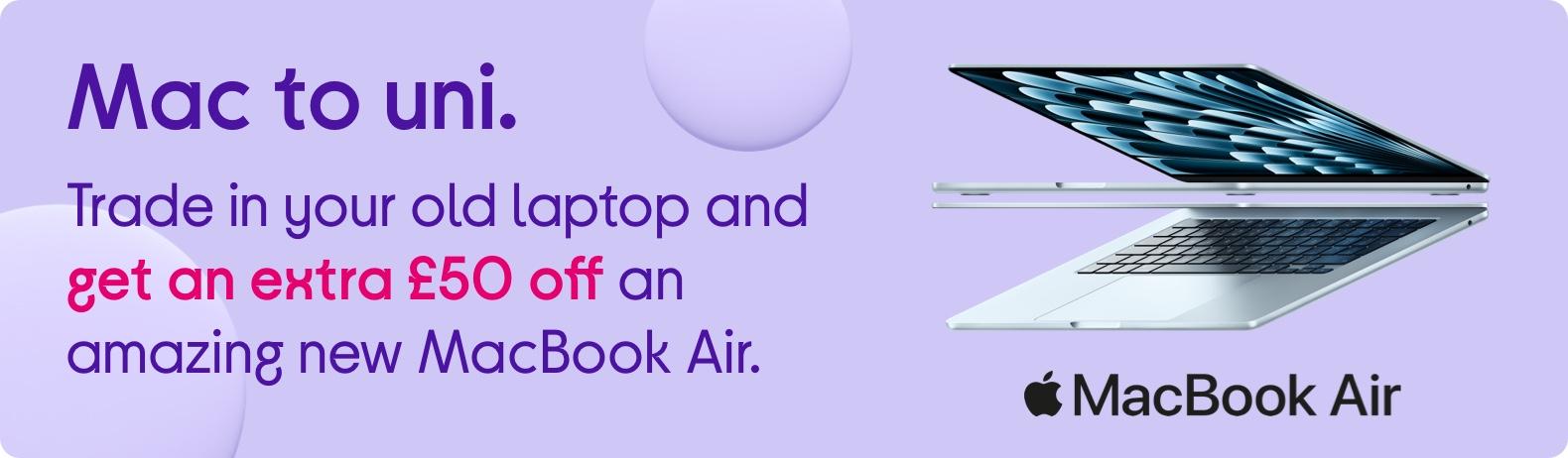 Image of MacBook Air laptop and Macbook Air logo