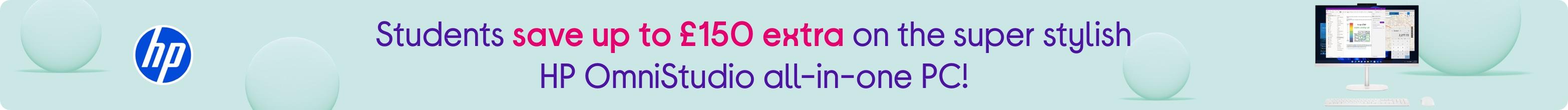 Students save up to £150 extra on the super stylish HP OmniStudio all-in-one PC!