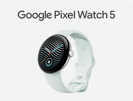 Imagery of Google Pixel Watch 5 with logo.