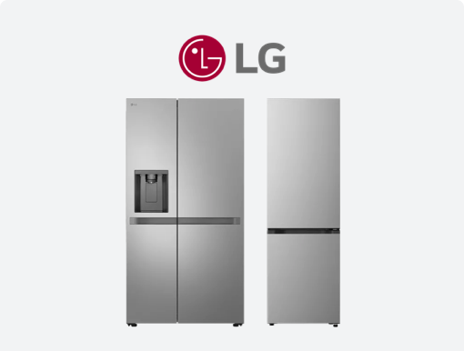 LG Fit & Max Fridge Freezers with logo.