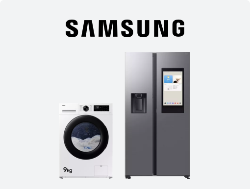 SAMSUNG Bespoke AI Family Hub American-Style Smart Fridge Freezer with logo.
