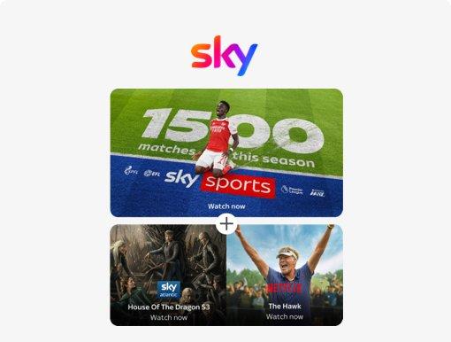 Sky Sports with Sky TV & Netflix with logo.