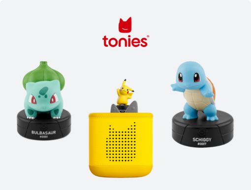 Imagery of Tonies Pokemon range with logo.