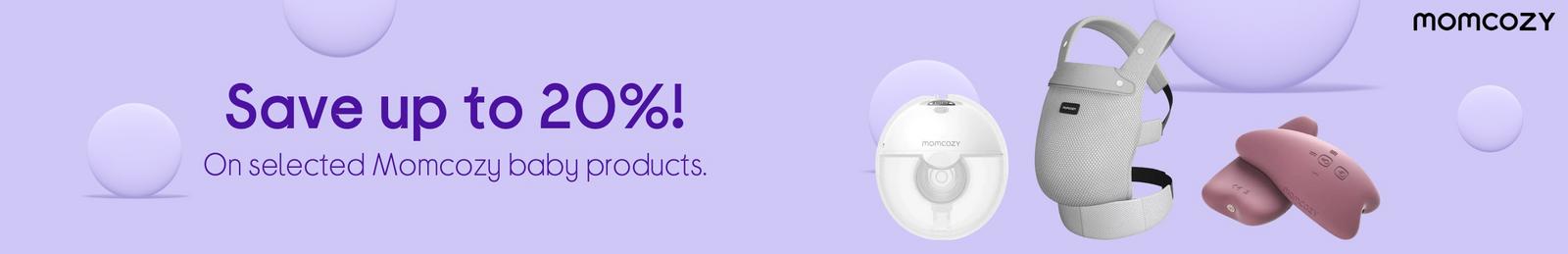 Momcozy baby products with logo.