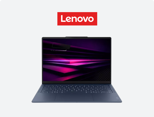 Imagery of Lenovo Yoga Slim 7 laptop plus logo.