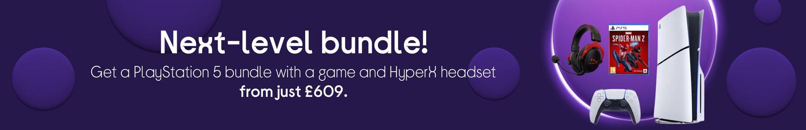 Get a PlayStation 5 bundle with a game and HyperX headset from just £609.
