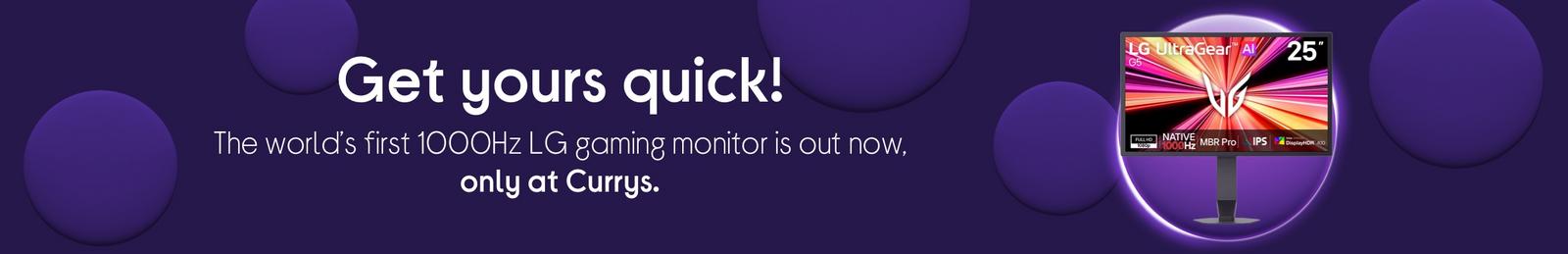 The world’s first 1000Hz LG gaming monitor is out now, only at Currys.