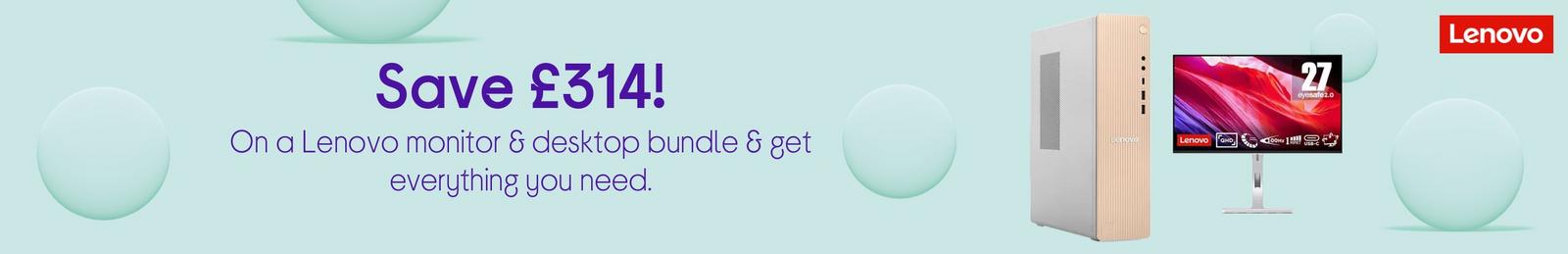 Save £314 on a Lenovo monitor & desktop bundle 