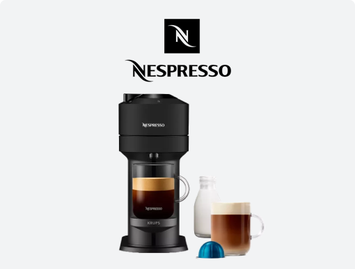 NESPRESSO by Krups Vertuo Next Pod Coffee Machine with Logo.