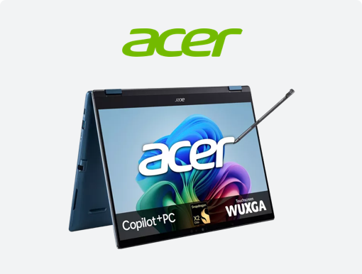 Imagery of Acer laptops plus logo