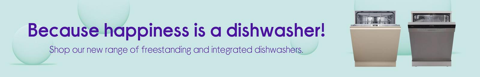 Shop our new range of freestanding and integrated dishwashers.
