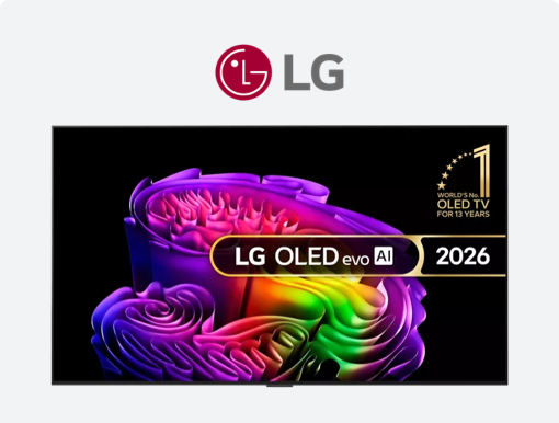 Imagery of LG TVs. Interest free for 24 months*  with logo