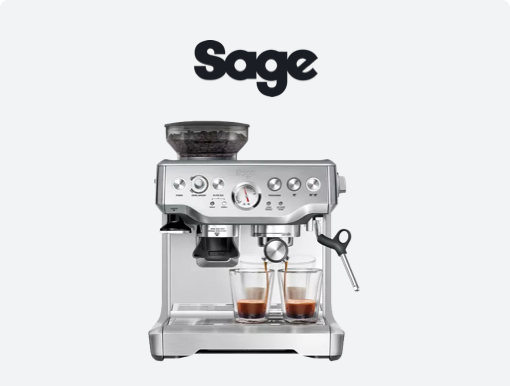 SAGE The Barista Express BES875 Bean to Cup Coffee Machine with Logo.