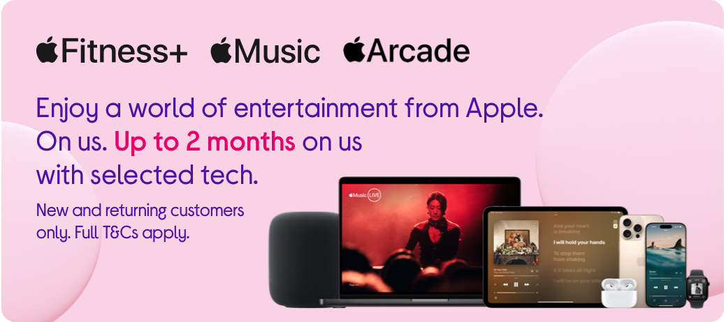Apple services. On us.