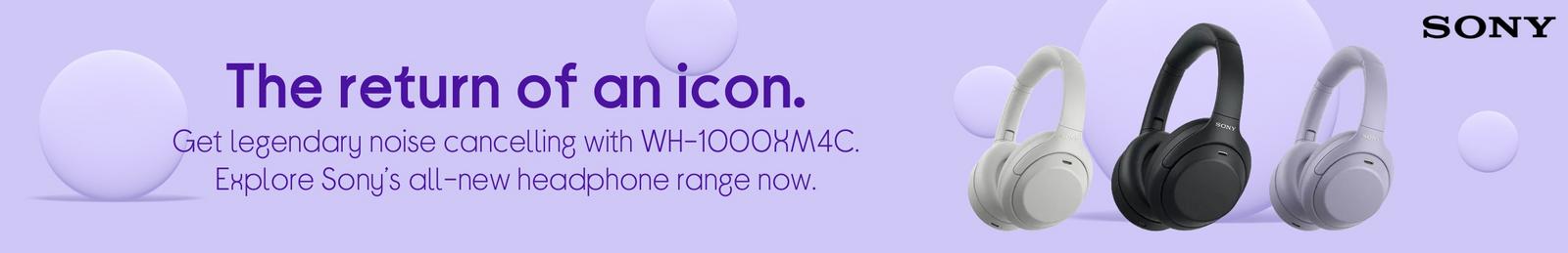 Image of Sony’s headphone range now with logo.