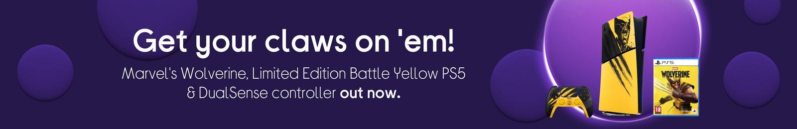 Marvel's Wolverine, Limited Edition Battle Yellow PS5 & DualSense controller out now.