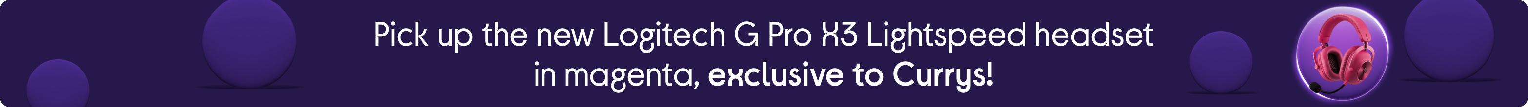 Pick up the new Logitech G Pro X3 Lightspeed headset in magenta, exclusive to Currys!