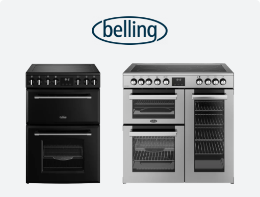 BELLING Cookcentre Electric Ceramic Range Cookers with Logo.