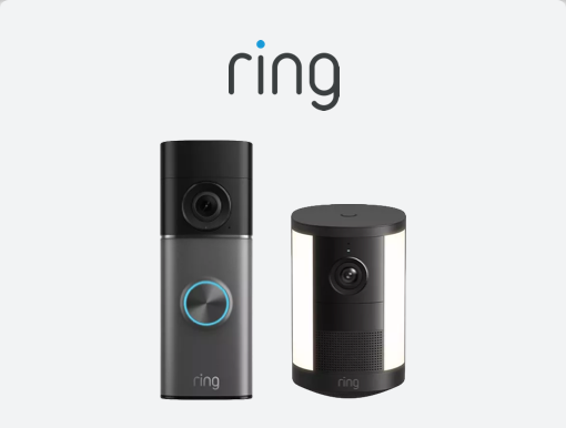Ring smart home products with Logo.