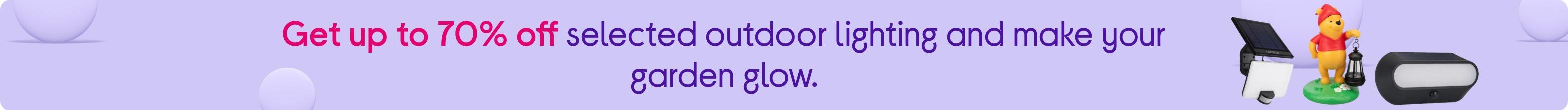 Get up to 70% off selected outdoor lighting and make your garden glow
