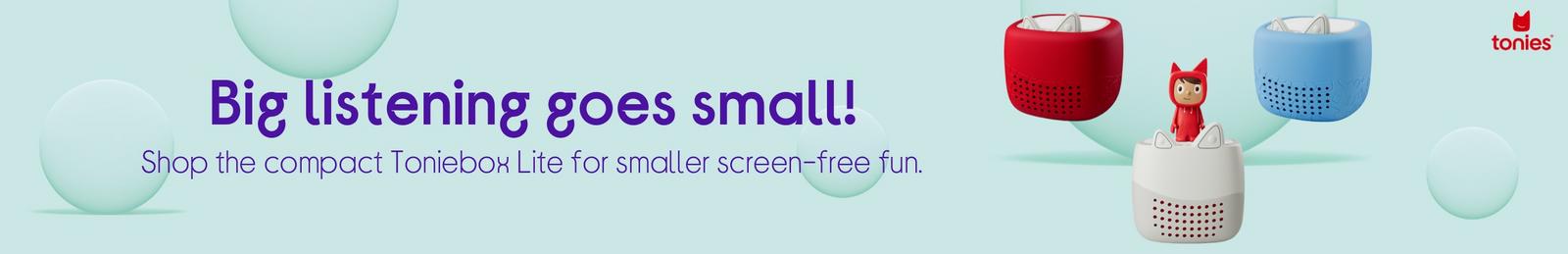 Big listening goes small! Shop the Toniebox Lite for screen-free fun