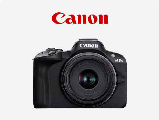 Imagery of Canon products with logo. 