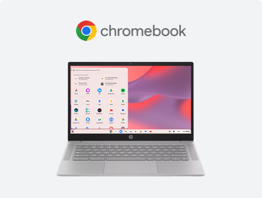 Imagery of Chromebook plus logo.