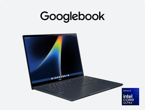 Imagery of Googlebook with intel badge