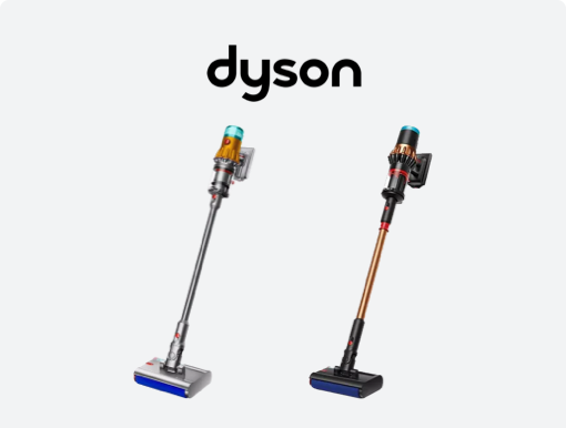 Imagery of Dyson vacuums with logo.