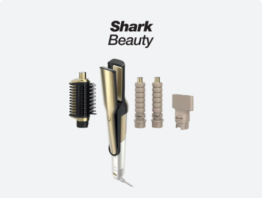 SHARK Glam Straight & Waves Multi-Styler with logo.