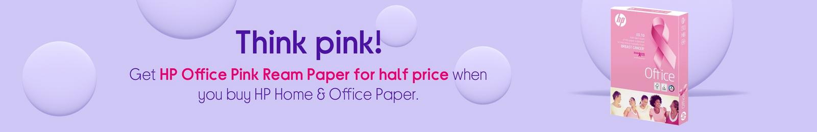HP Office Pink Ream Paper for half price when you buy HP Home & Office Paper.