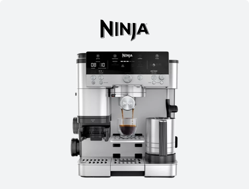 NINJA Luxe Cafe Premier Series Bean to Cup Coffee Machine with logo. 