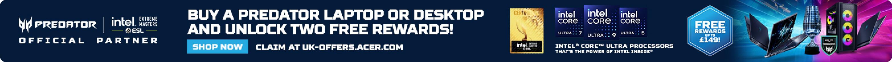 Buy a predator Laptop or Desktop and unlock two free rewards