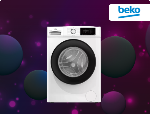BEKO 8 kg 1400 Spin Washing Machine with Logo.