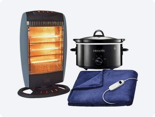 Heater, electric blanket, slow cooker