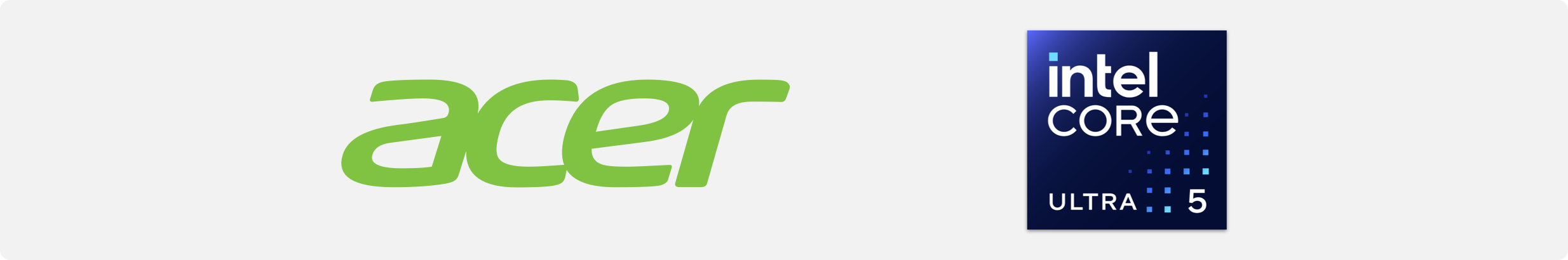 Acer logo and Intel logo
