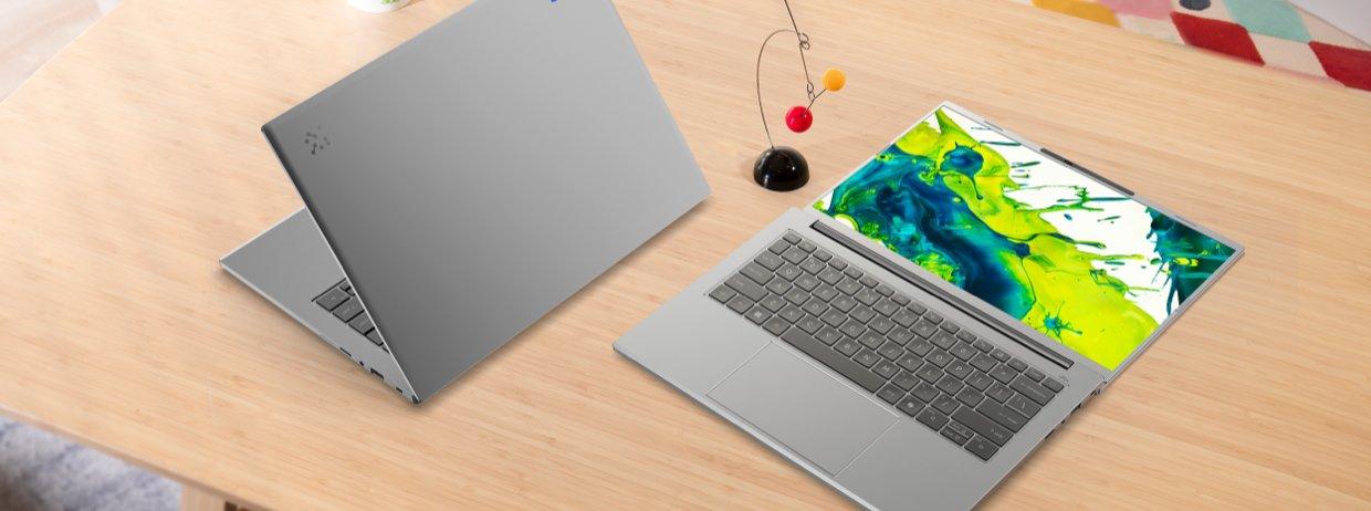 Two laptops on a table