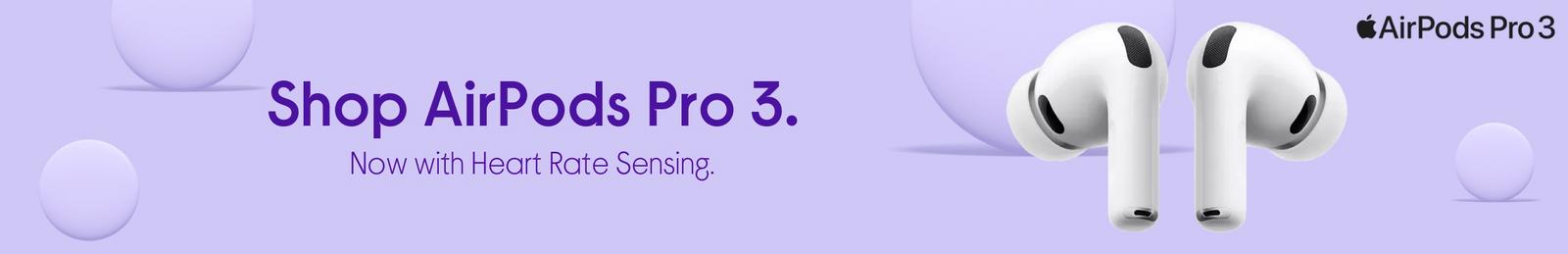 Images of AirPods Pro 3. Plus AirPods Pro 3 logo