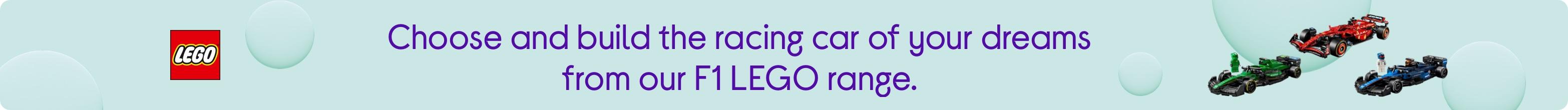 Choose and build the racing car of your dreams from our F1 LEGO range.