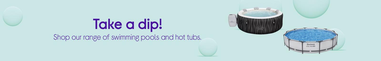 Imagery of swimming pools & hot tubs  with logo.