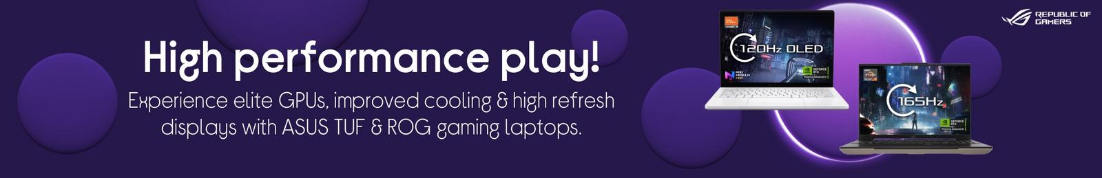 Experience elite GPUs, improved cooling & high refresh displays with ASUS TUF & ROG gaming laptops.