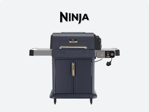 NINJA FlexFlame PG301UKBL Gas BBQ & Outdoor Cooking System with logo.